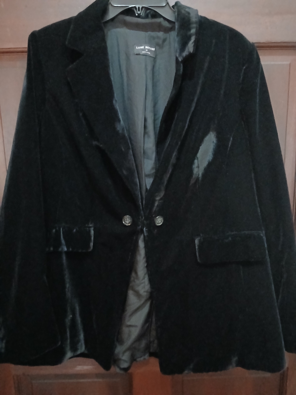 Lane Bryant Black Velvet Blazer Jacket - Women's Size 18 Fully Lined